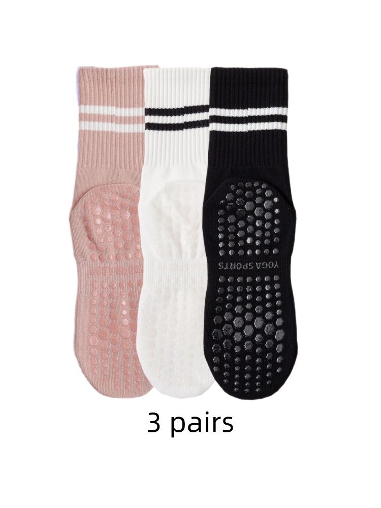3 Pairs of Yoga Socks, Medium  - Medias Para Pilates Y Yoga ulasan dan harga