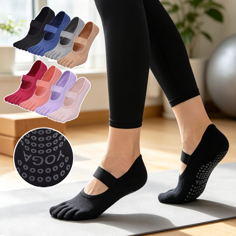 Ladies Five Toe Anti Slip Pila - Medias Para Pilates Y Yoga ulasan dan harga