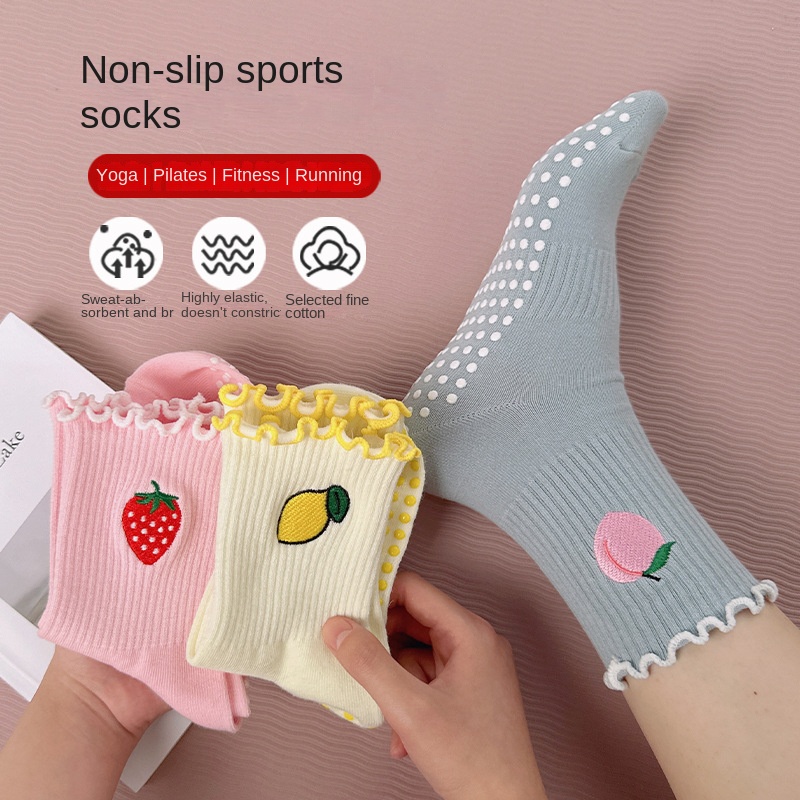 2 pairs of women's fruit-embro - Medias Para Pilates Y Yoga ulasan dan harga